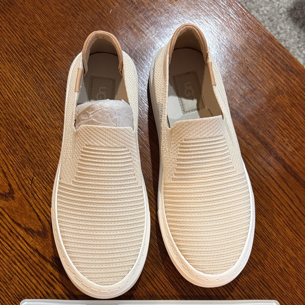 UGG Cream Knit Slip-On Shoes